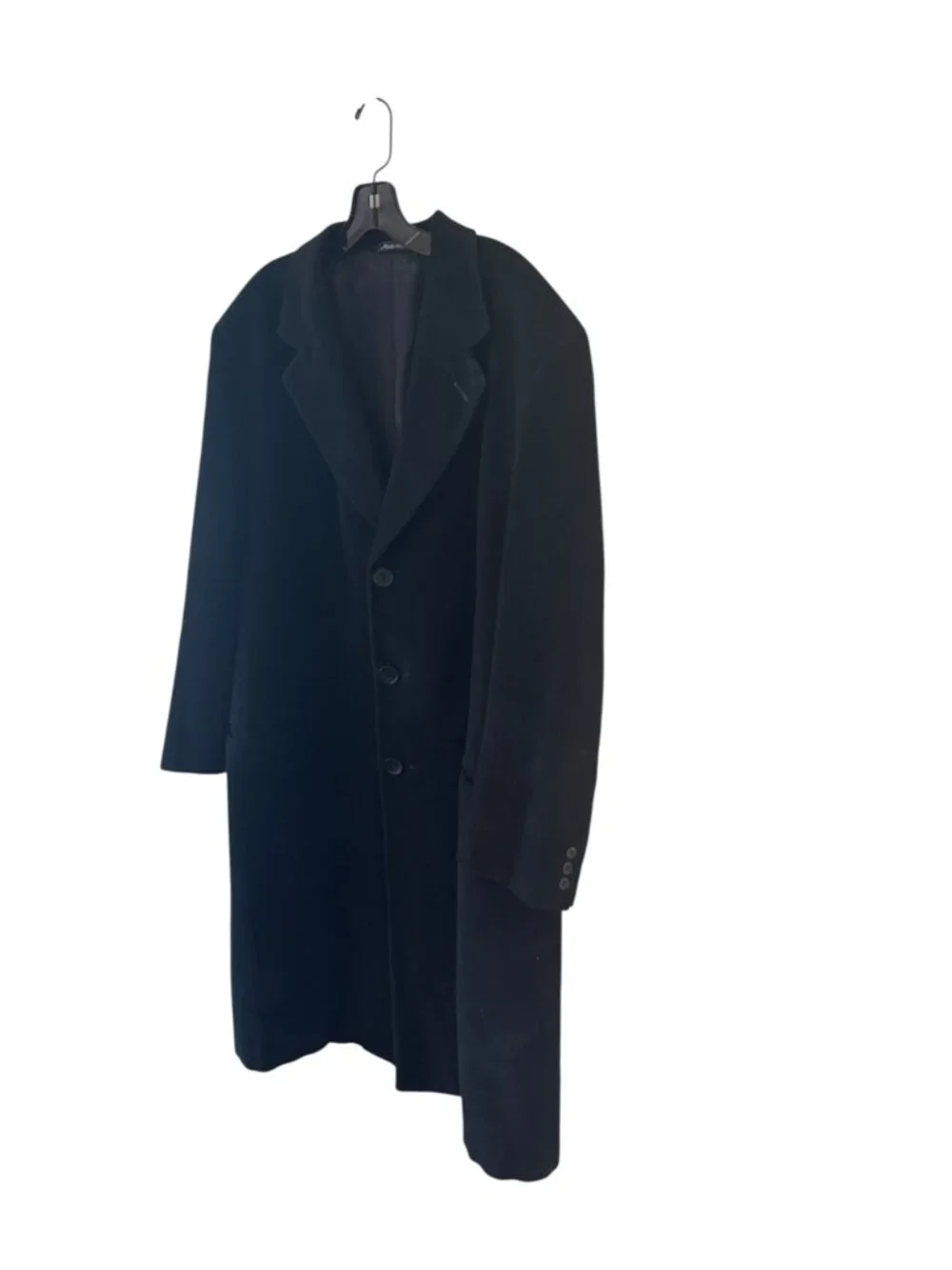 Giorgio Armani Le Collezioni Black Virgin Wool Overcoat Made In Italy Mens L